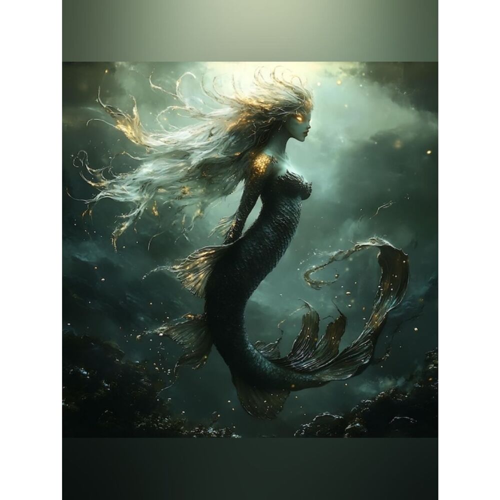Custom Fridge Magnet Mystical Emerald Mermaid Home Kitchen Decor